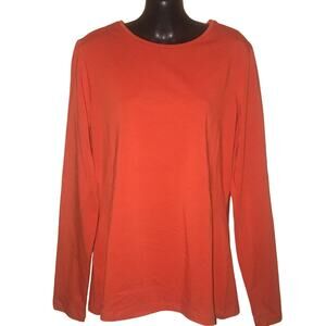 Long Tall Sally Basics Long Sleeve Crew Orange Size Small
